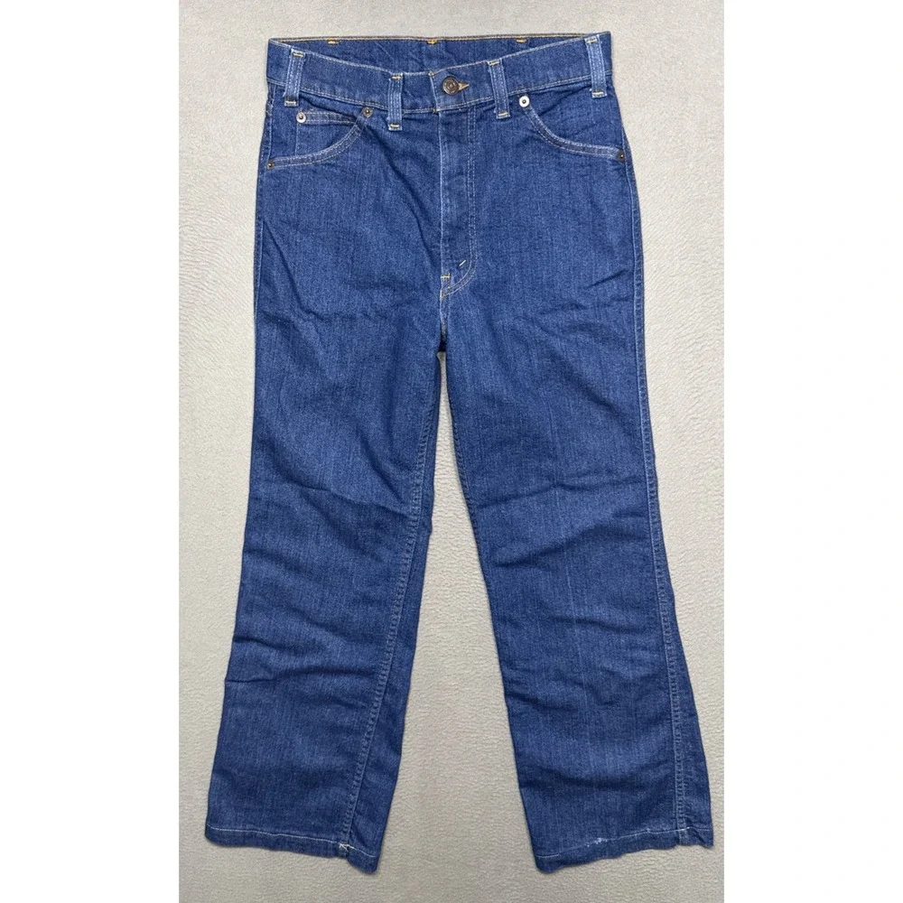 Vintage Levis Movin On Jeans Womens 26x28‎ Bootcut Talon Zipper Rare Dark Denim